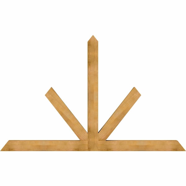 Ekena Millwork Saratoga Rough Sawn Timber Gable Bracket, Western Red Cedar, 108"W x 68"H x 6"D x 6"F, 15/12 Pitch GBW108X68X0606SAR00RWR - main